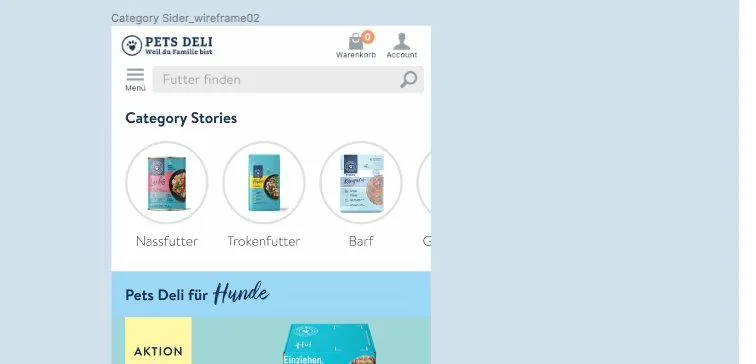 Category Stories final — polished circles with cropped product shots, tappable at mobile viewport