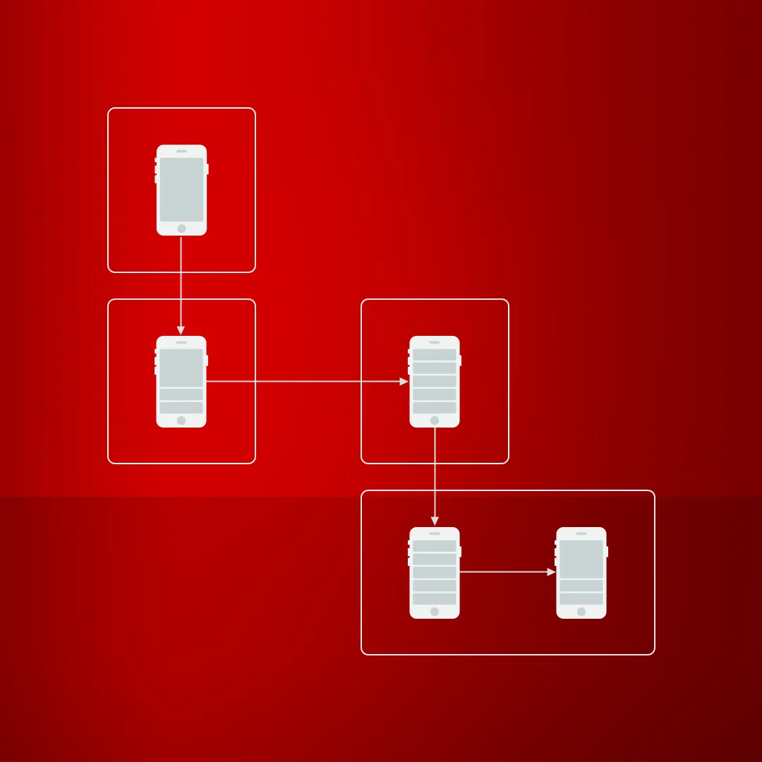 Mi Vodafone App home screen for existing customers, showing account overview, active plan summary, and entry points to device upgrades and add-ons — the starting surface for the cross-selling redesign
